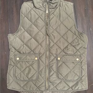 Altar'd State Olive Green Quilted Puffer Vest Fall Layering Staple